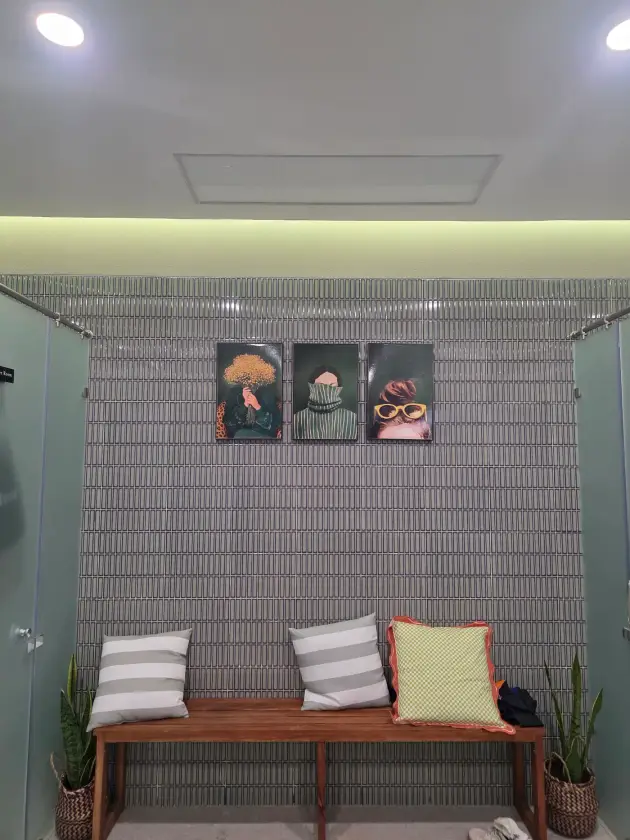 Bench in the locker room