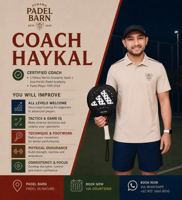 Coach Haykal poster at Padel Barn